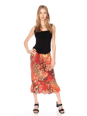 Tianello "Sakura Nights" Washable Silk Tulip Skirt-Nectar