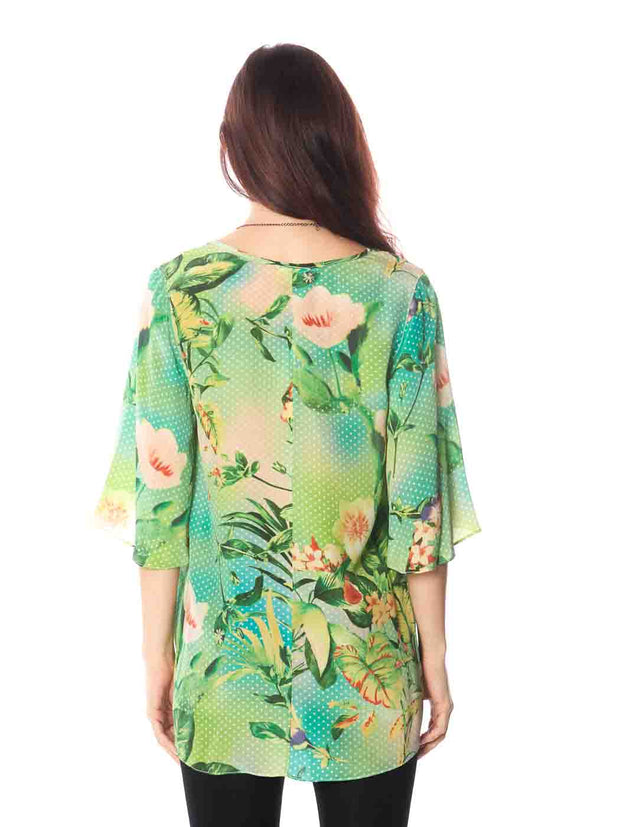 Tianello "Tonga" Printed  Washable Silk "Alena" Blouse-Wash