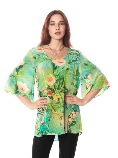 Tianello "Tonga" Printed  Washable Silk "Alena" Blouse-Wash