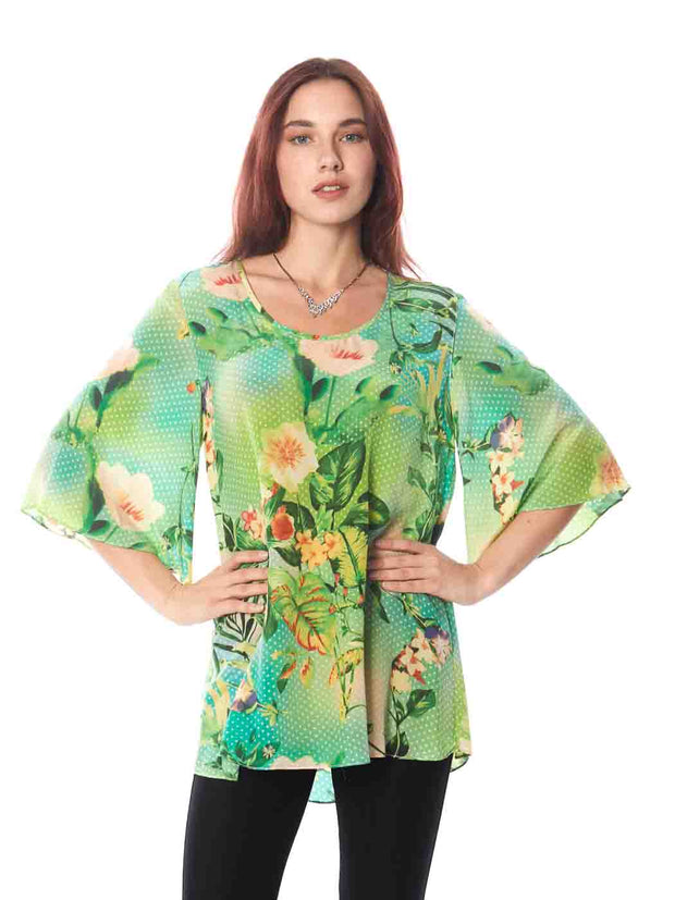 Tianello "Tonga" Printed  Washable Silk "Alena" Blouse-Wash
