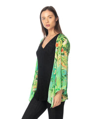 Tianello "Tonga Island" Print  Washable Silk "Yuriko" Kimono-Wash