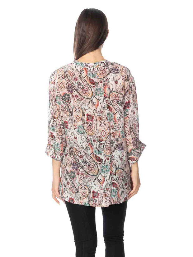 Tianello "Unity" Print Washable Silk "Diva' Blouse-Wash