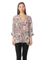 Tianello "Unity" Print Washable Silk "Diva' Blouse-Wash