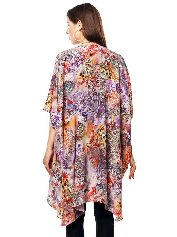 Tianello "Xinghou" Printed Washable Silk "Zen" Robe-Wash