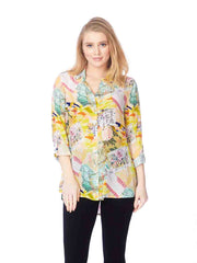 Tianello Silk "YUKO" Print  Washable Silk "Loving" Blouse-Wash
