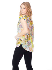Tianello "Yuko" Print Washable Silk "Ellie" Blouse-Wash