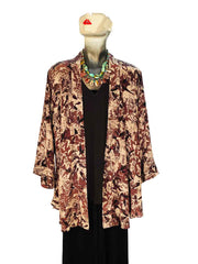 Tianello "Enlove" Print Washable Silk Jolin Kimono-Wash
