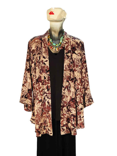 Tianello "Enlove" Print Washable Silk Jolin Kimono-Wash