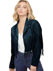 Tianello - Saints & Hearts  Fringed Suedette  "Moto" Jacket - "Vegan Leather"-Black