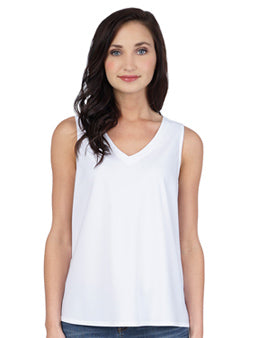 Tianello Plus sized TENCEL™ Erika Bias Tank-White