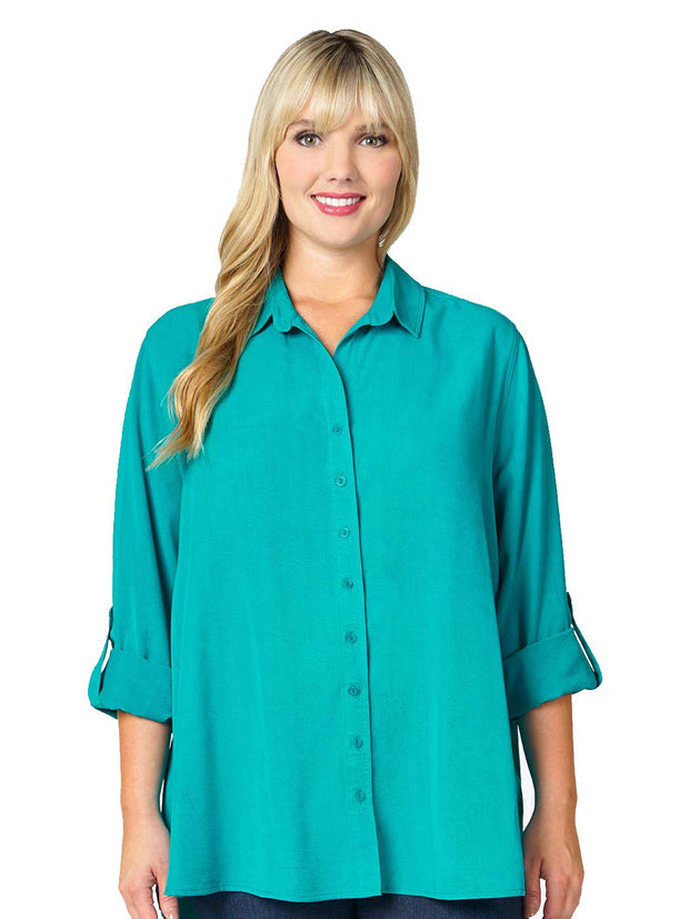 Tianello TENCEL™ Plus Sized Loving Blouse-Acapulco