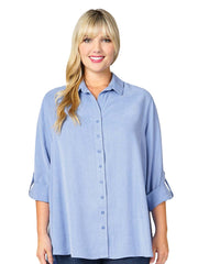Tianello TENCEL™ Plus Sized "Loving" Blouse-Black