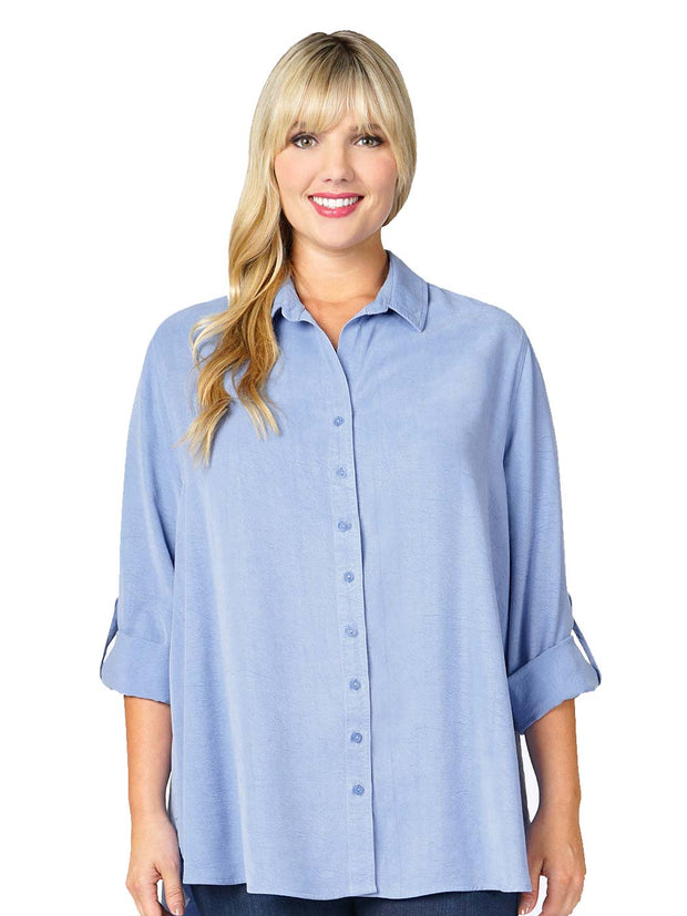 Tianello TENCEL™ Plus Sized "Loving" Blouse-Black