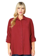 Tianello TENCEL™ Plus Sized "Loving" Blouse-Black