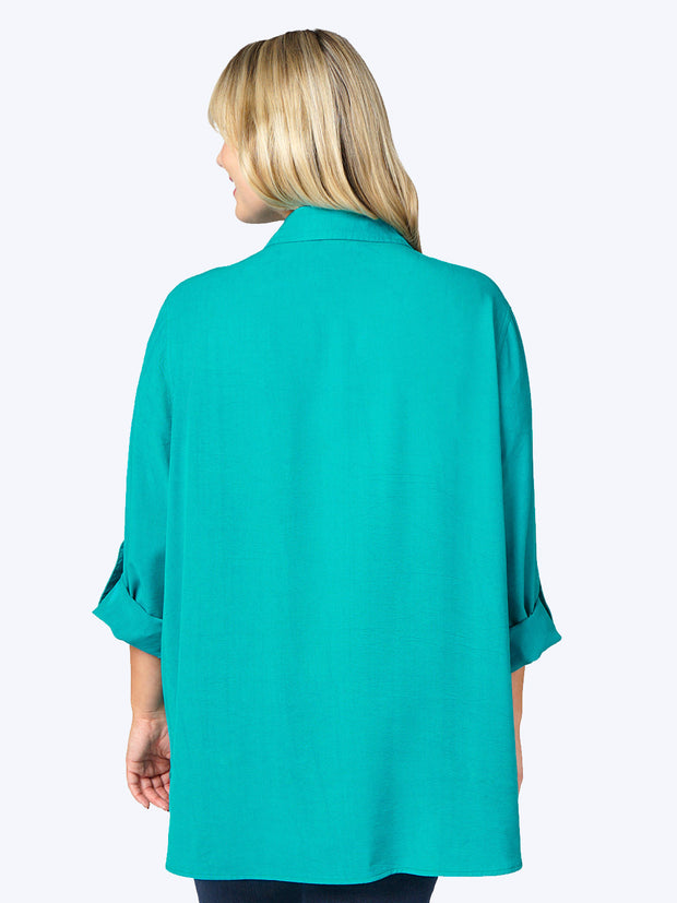 Tianello TENCEL™ Plus Sized "Loving" Blouse-Acapulco