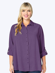 Tianello TENCEL™ Plus Sized "Loving" Blouse-Purple