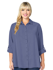 Tianello TENCEL™ Plus Sized "Loving" Blouse-Black-Sapphire