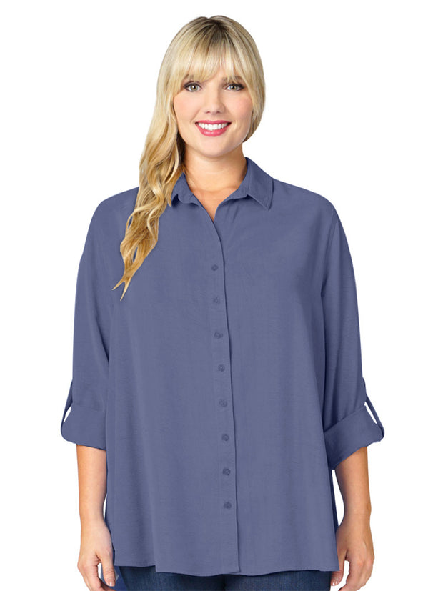 Tianello TENCEL™ Plus Sized "Loving" Blouse-Black-Sapphire