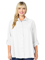 Tianello TENCEL™ Plus Sized "Loving" Blouse-Black