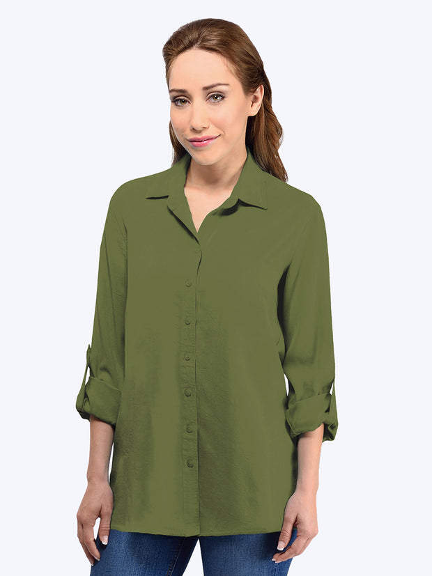 Tianello TENCEL™ "Loving" Blouse-Spanish Olive