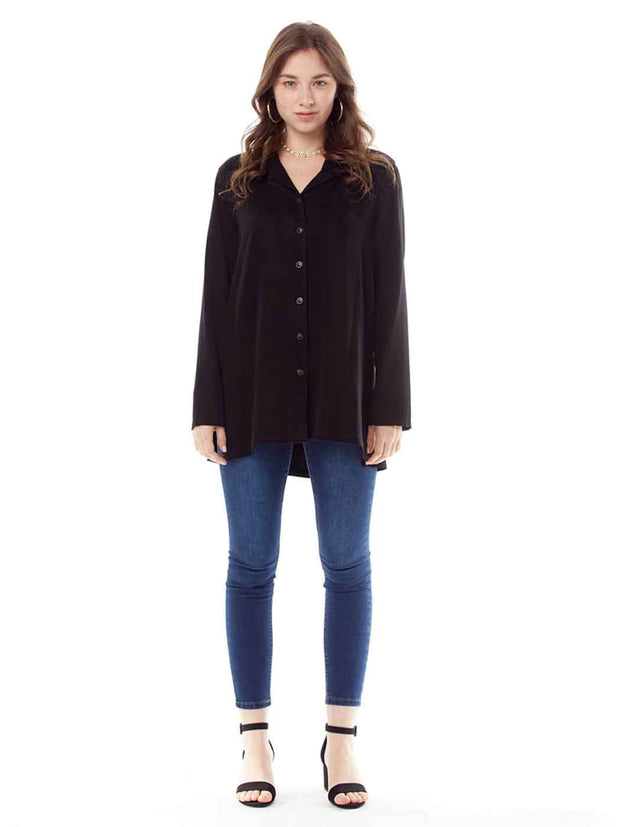 Tianello TENCEL™ "Sharon" Blouse-Black