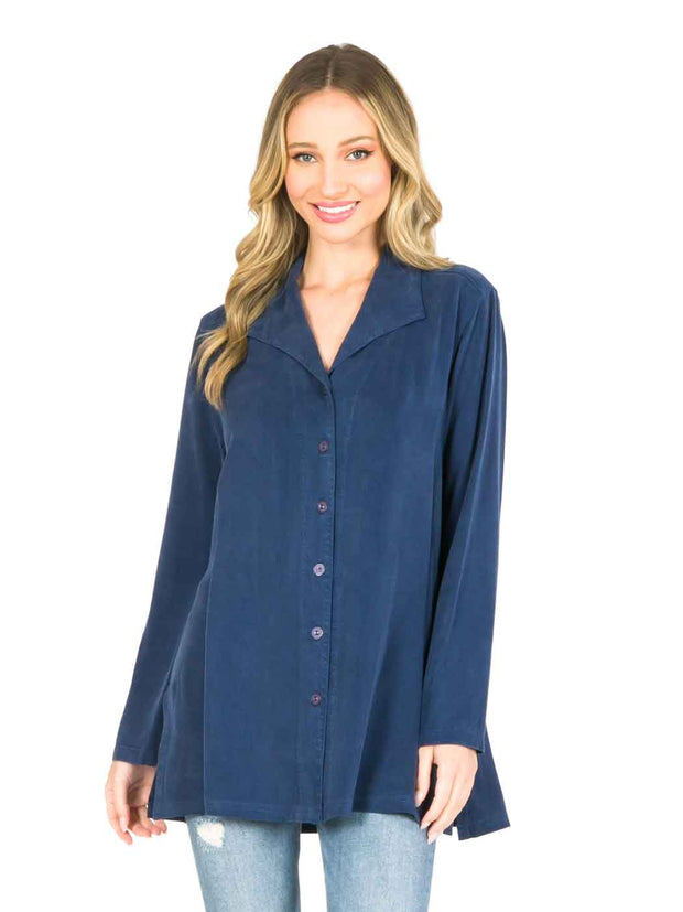 TENCEL™ "Sharon" Blouse-Cobalt Blue