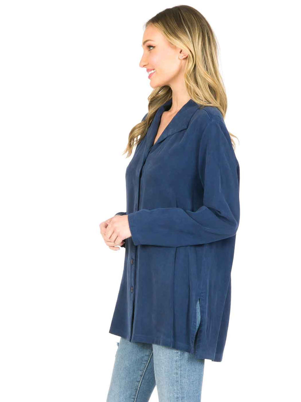 TENCEL™ "Sharon" Blouse-Cobalt Blue