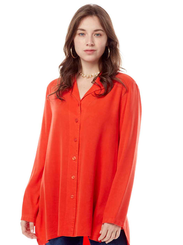 Tianello TENCEL™ "Sharon" Blouse-Vivid Red