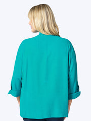 Tianello Plus Sized TENCEL™ "Taipei" Blouse-Acapulco