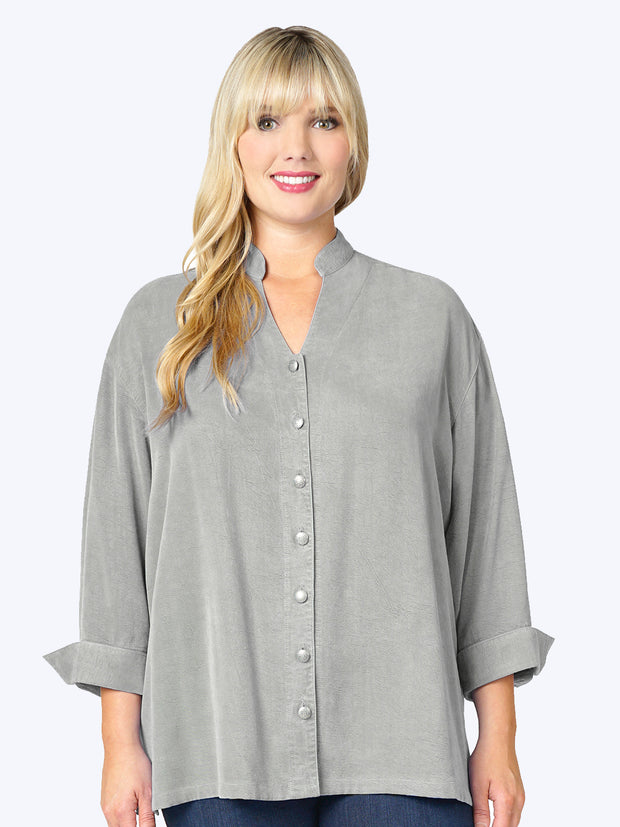 Tianello Plus Sized TENCEL™ "Taipei" Blouse-Plus TENCEL™ Taipei Blouse-Bardot