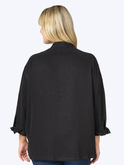 Tianello Plus Sized TENCEL™ "Taipei" Blouse-Black