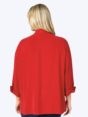 Tianello Plus Sized TENCEL™ "Taipei" Blouse-Fire