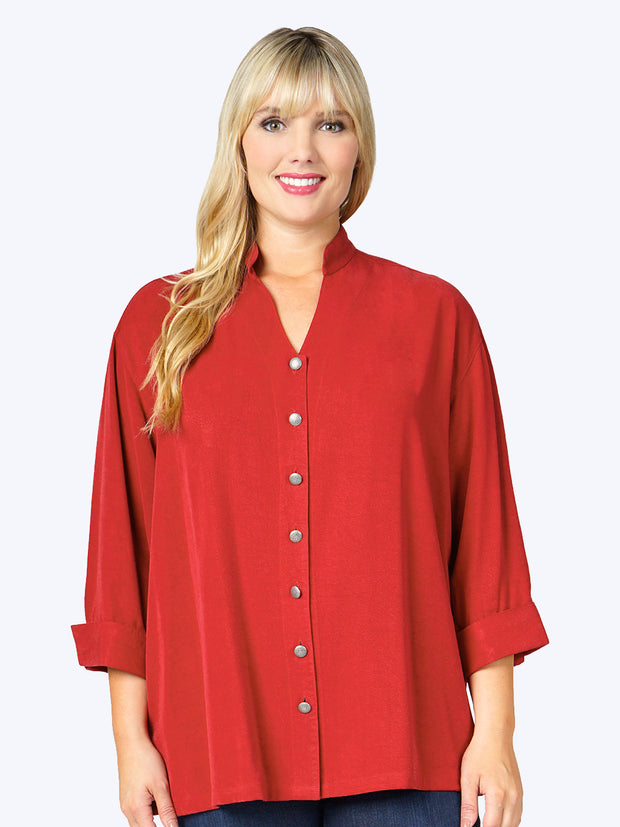 Tianello Plus TENCEL™ Taipei Blouse-Fire