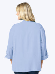 Tianello Plus Sized TENCEL™ "Taipei" Blouse-Periwinkle