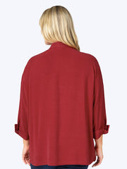 Tianello Plus Sized TENCEL™ "Taipei" Blouse-Pomegranate