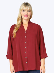 Tianello Plus TENCEL™ Taipei Blouse-Pomegranate