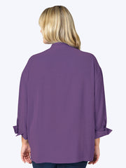 Tianello Plus Sized TENCEL™ "Taipei" Blouse-Purple