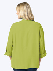 Tianello Plus Sized TENCEL™ "Taipei" Blouse-Spring Green