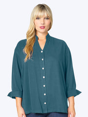 Tianello Plus Sized TENCEL™ "Taipei" Blouse-Vera Cruz