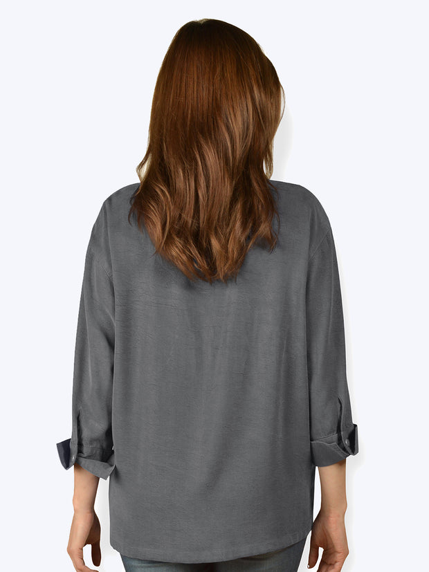 Tianello TENCEL™ "Taipei" Blouse-Coal