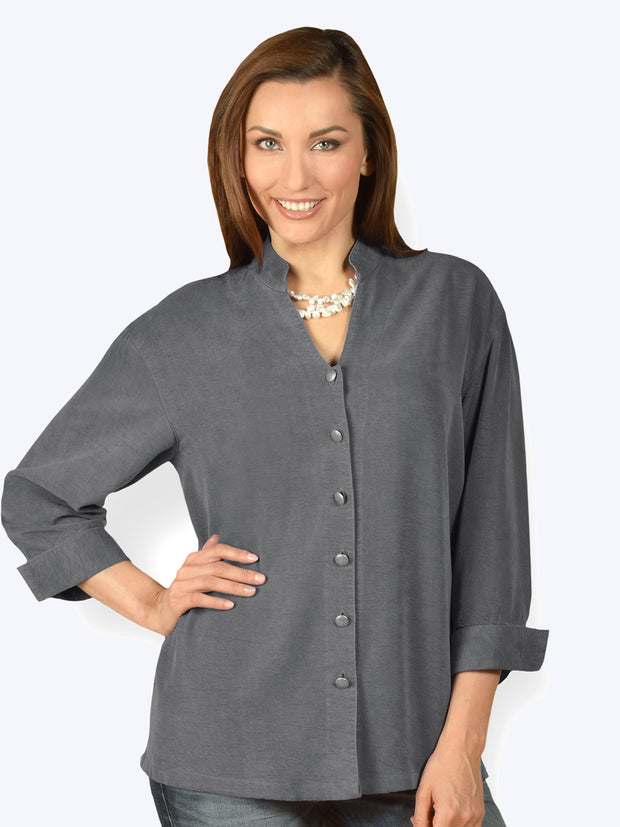 Tianello TENCEL™ Taipei Blouse-Coal
