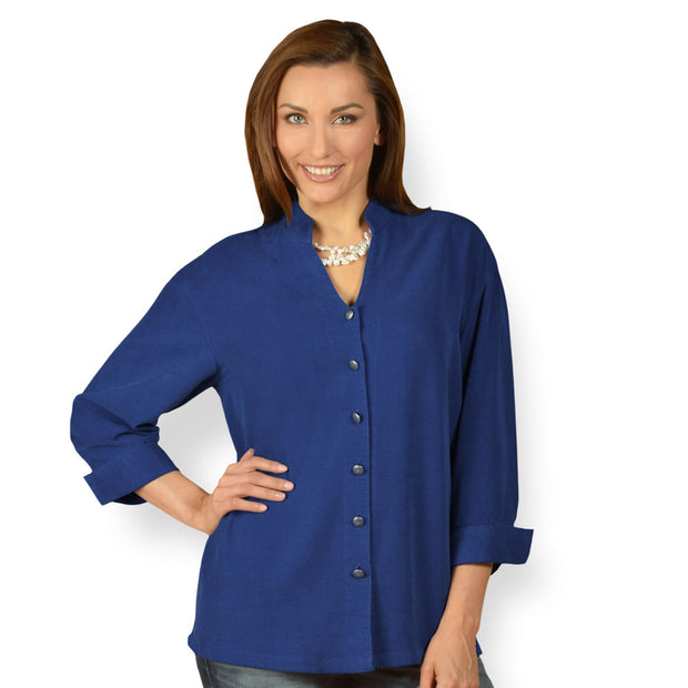 Tianello TENCEL™ Taipei Blouse-Electric Blue