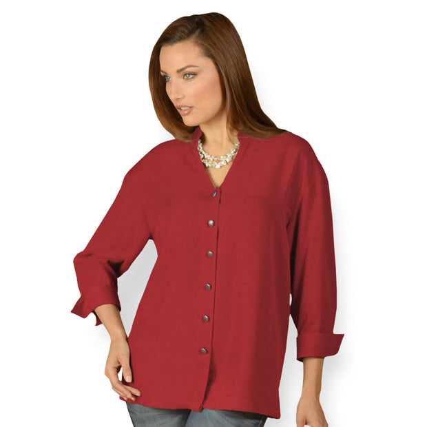 Tianello TENCEL™ Taipei Blouse-Pomegranate