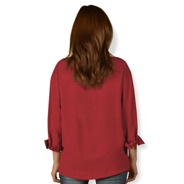 Tianello TENCEL™ "Taipei" Blouse-Pomegranate