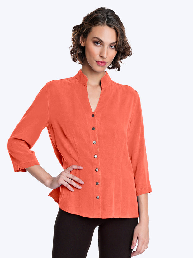 Tianello TENCEL™ "Dynasty" Blouse-Coral