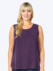 Tianello Plus Sized TENCEL™ Long Tank-Purple