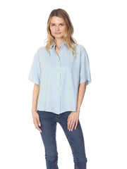 Tianello TENCEL™ Short Sleeve Camp Shirt-Mist Blue