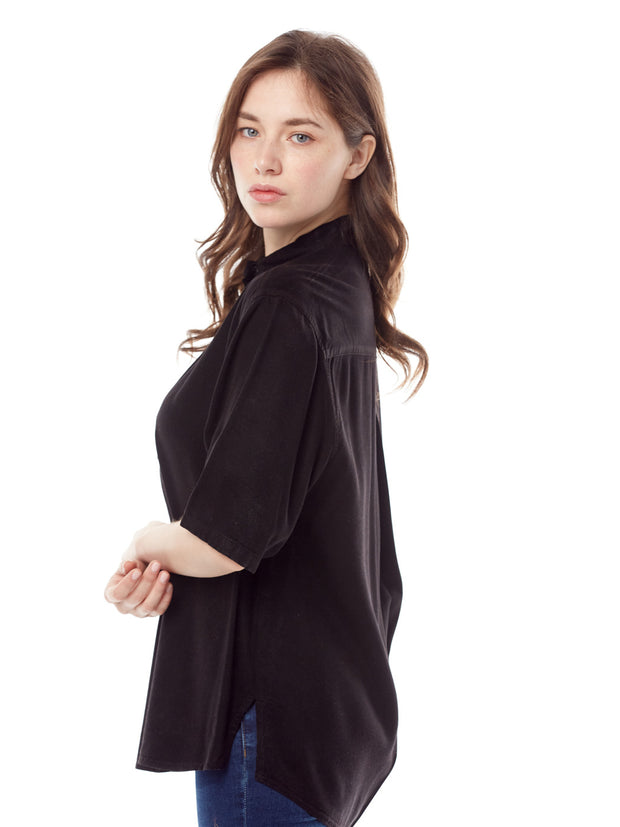 Tianello TENCEL™ Camp Shirt-Black