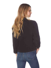 Tianello TENCEL™ Crop "Ishta" Jacket with Front Pockets-Black