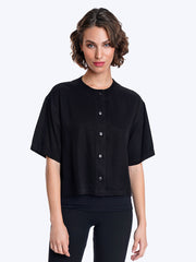 Tianello Tencel S.S. Crop Jacket-Black